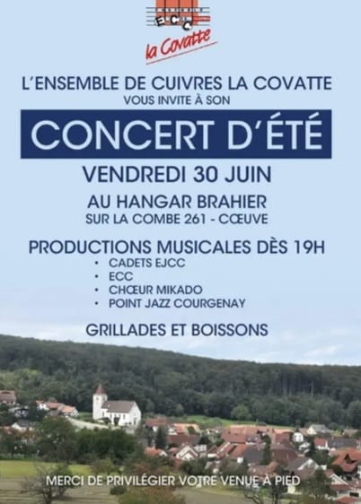 Concert d’été 30 juin 2023 à Coeuve